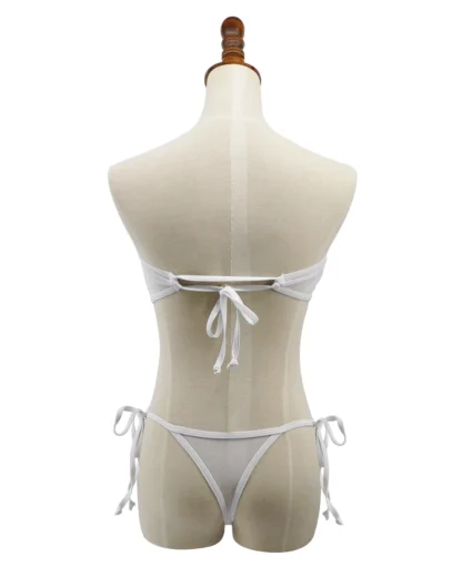 White Sheer Mesh Bandeau Bikini