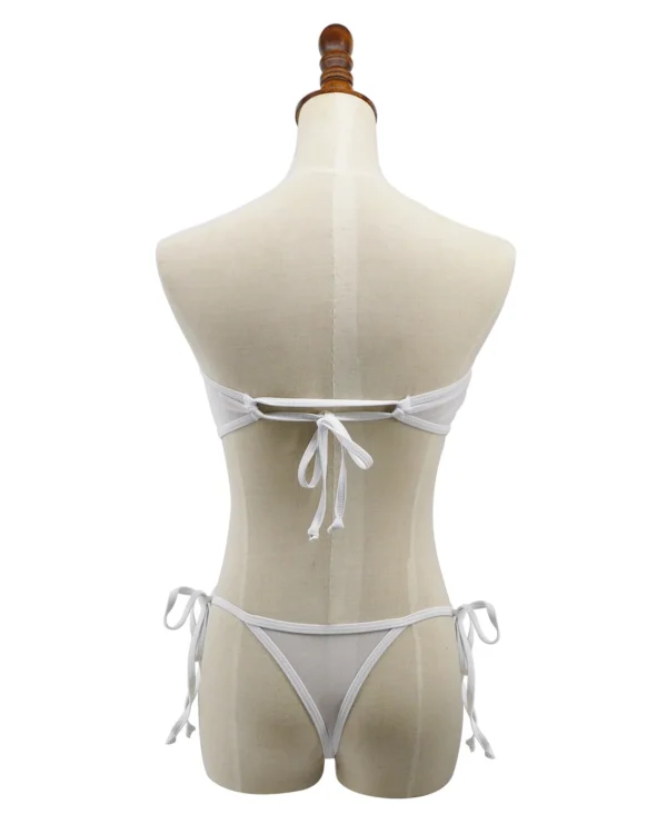 White Sheer Mesh Bandeau Bikini