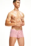 Tight Fit Candy Striped Boxer Briefs in red 10502