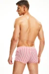 Tight Fit Candy Striped Boxer Briefs in red 10502