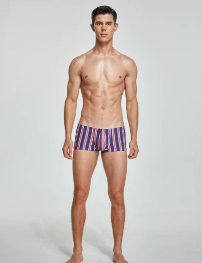Tight Fit Striped Boxer Briefs 230509 in Navy