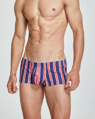Tight Fit Striped Boxer Briefs 230509 in Navy