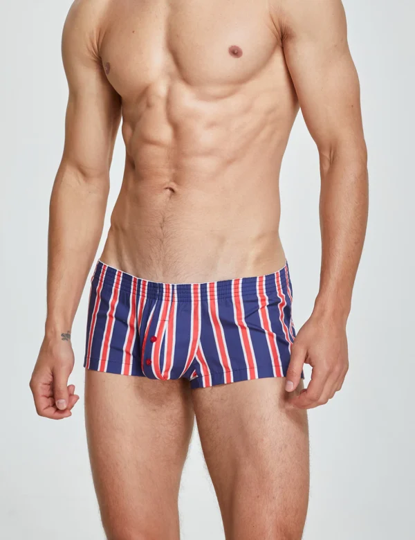 Tight Fit Striped Boxer Briefs 230509 in Navy