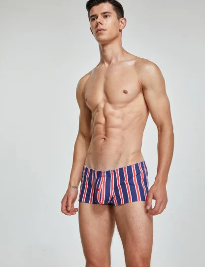Tight Fit Striped Boxer Briefs 230509 in Navy