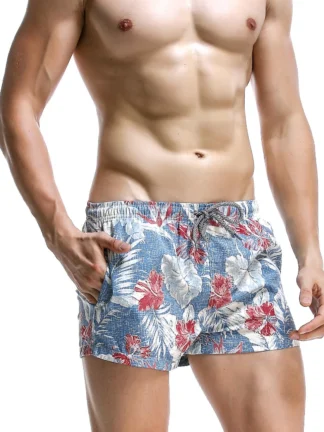 Tropic Floral Blue Surf Trunks