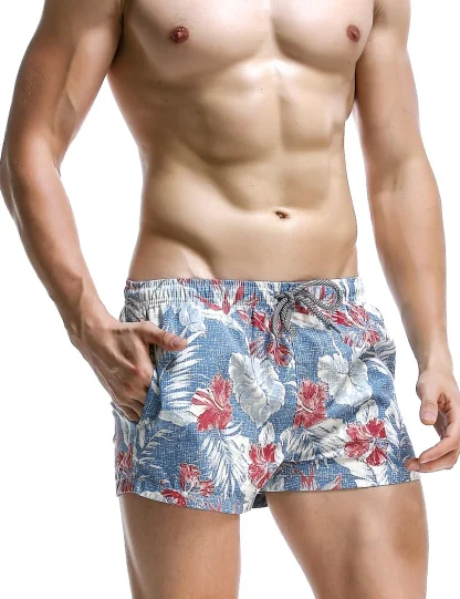 Tropic Floral Blue Surf Trunks