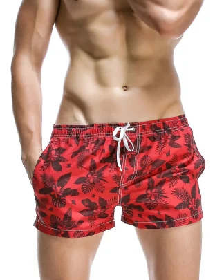 Tropic Floral Red Surf Trunks