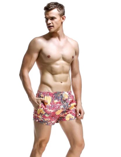 Tropical Paradise Surf Trunks in red