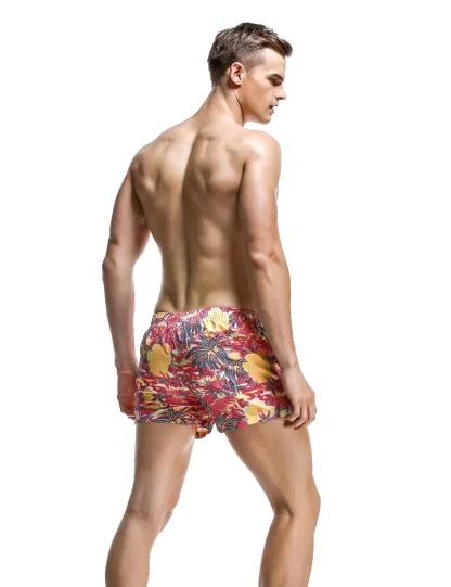 Tropical Paradise Surf Trunks in red