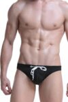 Solid Color Swim Briefs in Black
