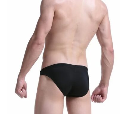Solid Color Swim Briefs in Black