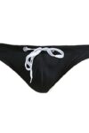 Solid Color Swim Briefs in Black
