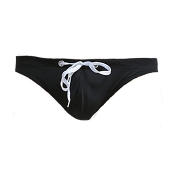 Solid Color Swim Briefs in Black