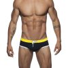 Tri-Color Swim Briefs in black without pad
