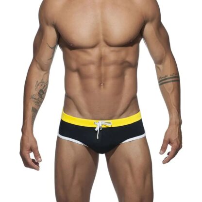 Tri-Color Swim Briefs in black without pad