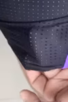 Black Tight Fit Swim Trunks with Purple Stripes photo review