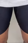 Black Tight Fit Swim Trunks with Purple Stripes photo review