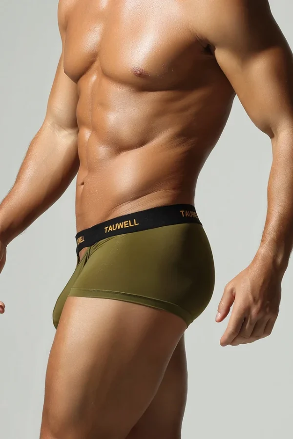 Low Rise Boxer Briefs with Front Opening in olive